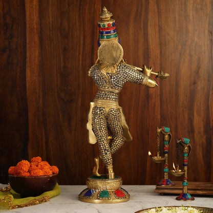 Divine Krishna Idol | Superfine Brass Height 23 Inch