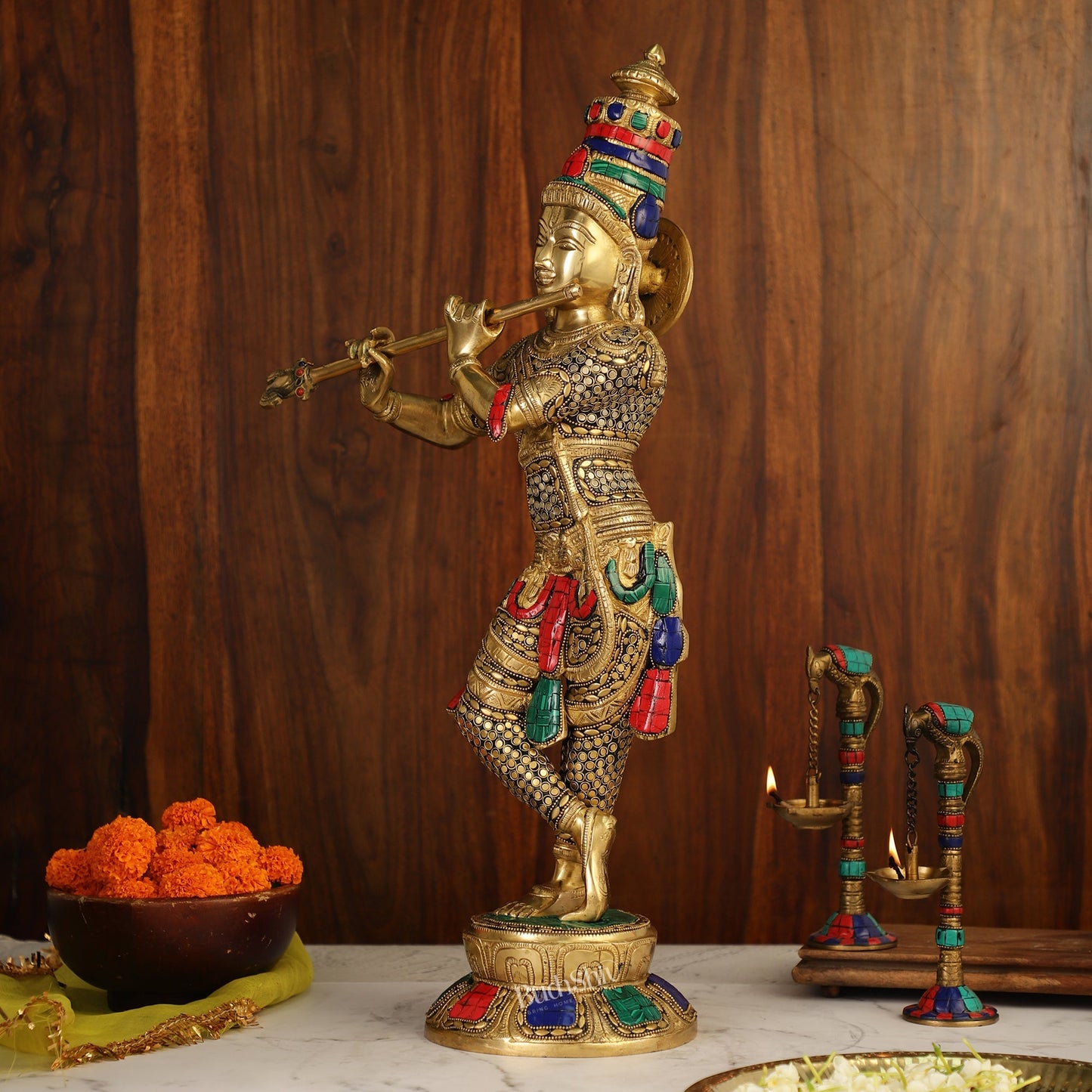 Divine Krishna Idol | Superfine Brass Height 23 Inch