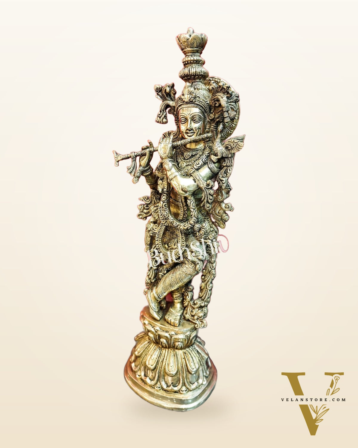 Divine Krishna Statue | Fine Brass | Antique finish 25 inch