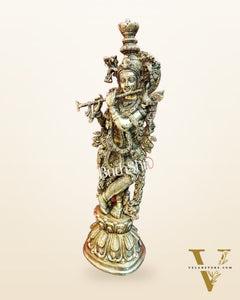 Divine Krishna Statue | Fine Brass | Antique finish 25 inch