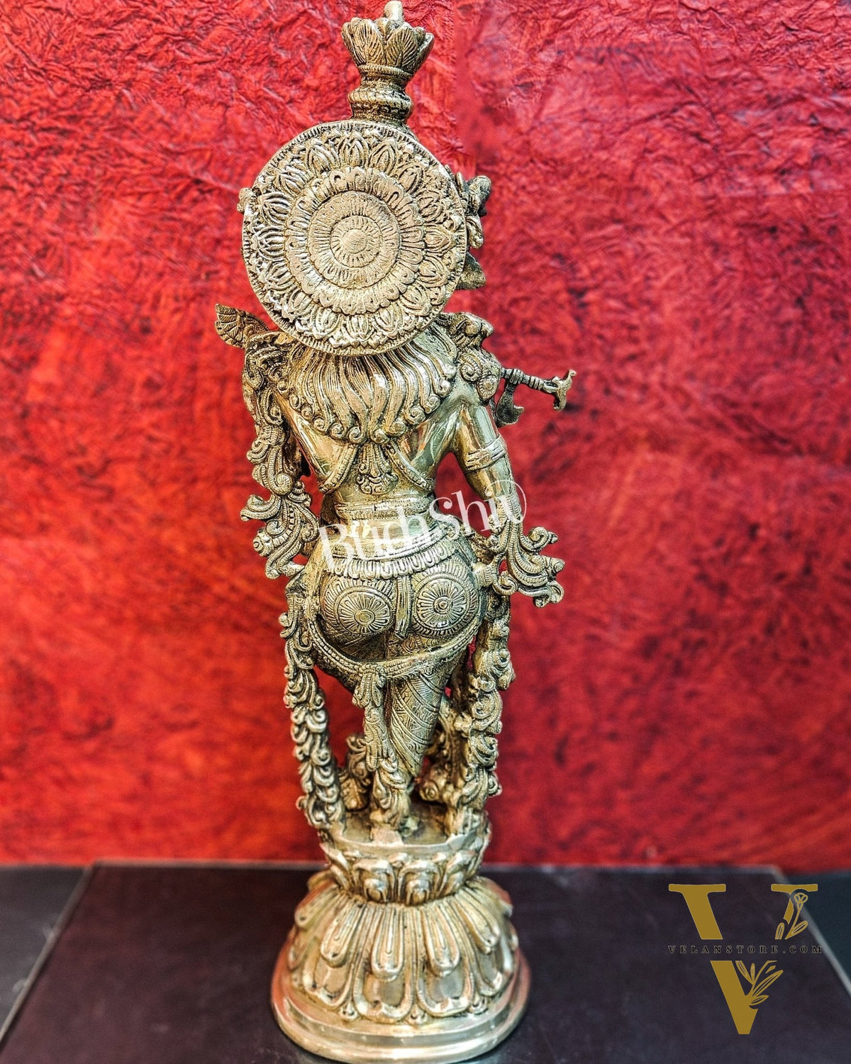 Divine Krishna Statue | Fine Brass | Antique finish 25 inch