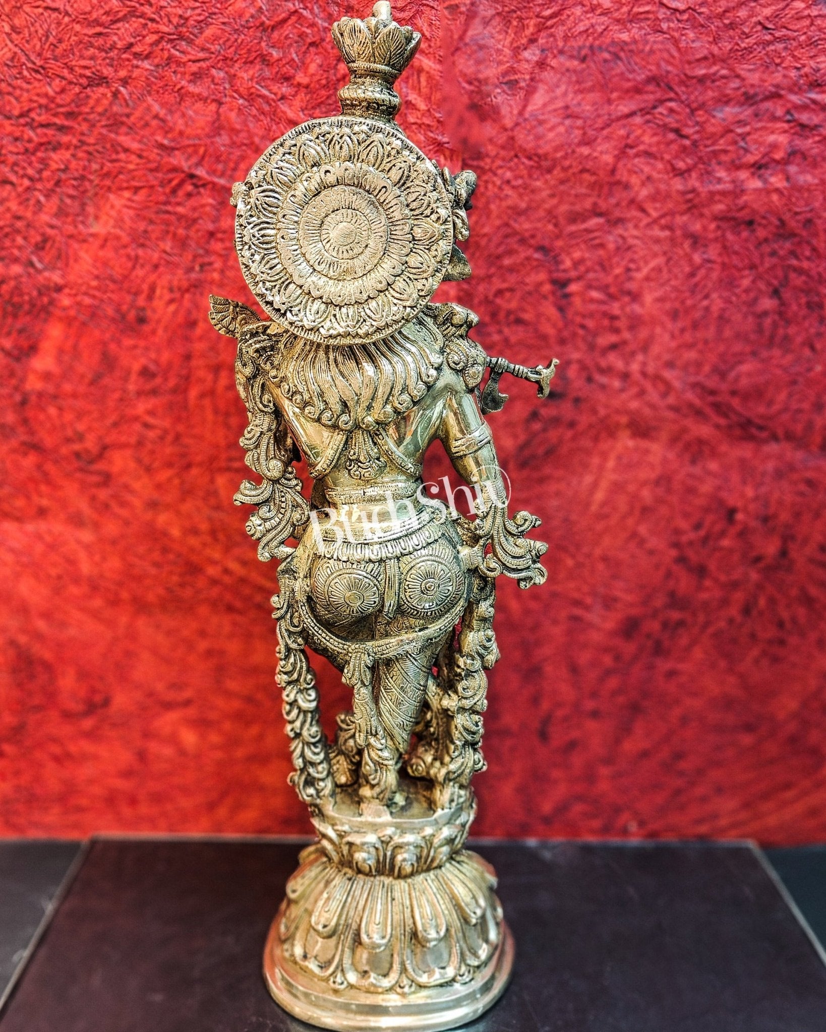 Divine Krishna Statue | Fine Brass | Antique finish 25 inch