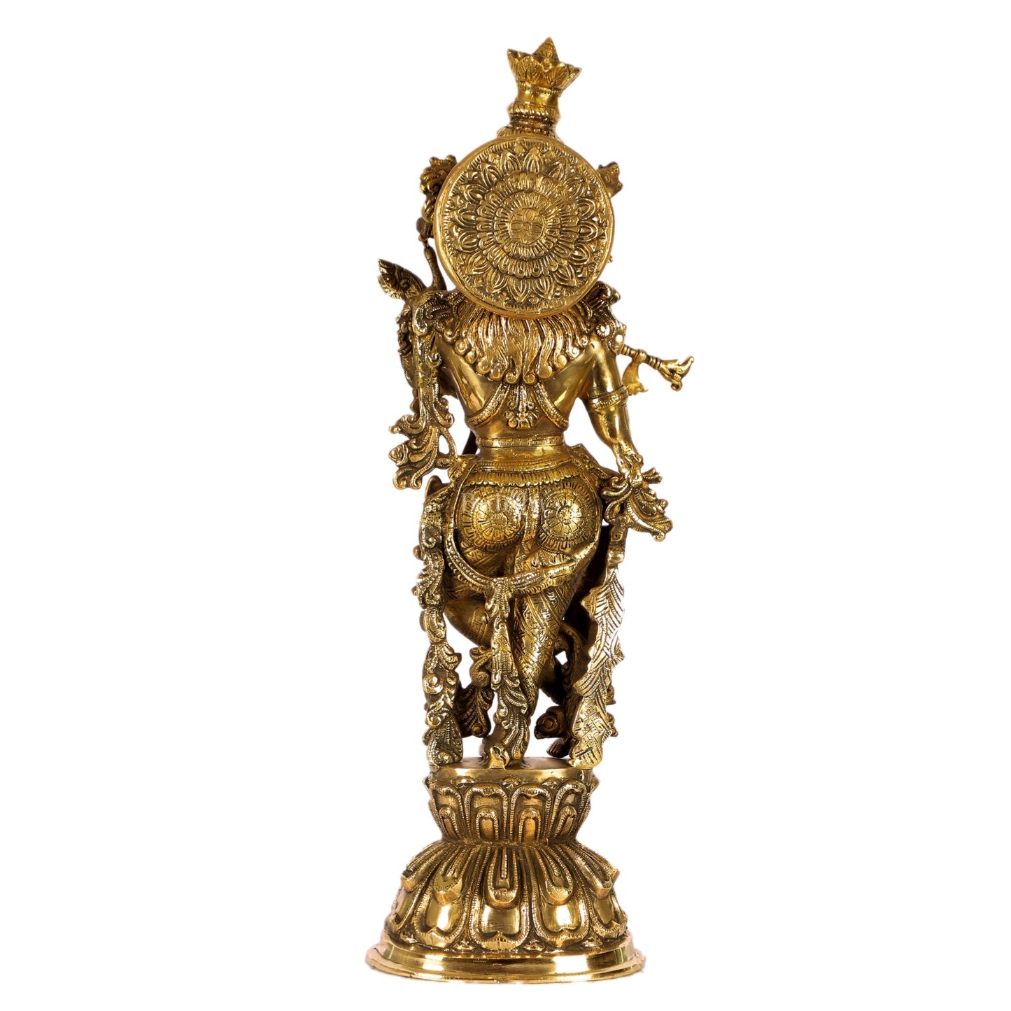Divine Krishna Statue | Handcrafted in Fine Brass | Charcoal finish 24 inch