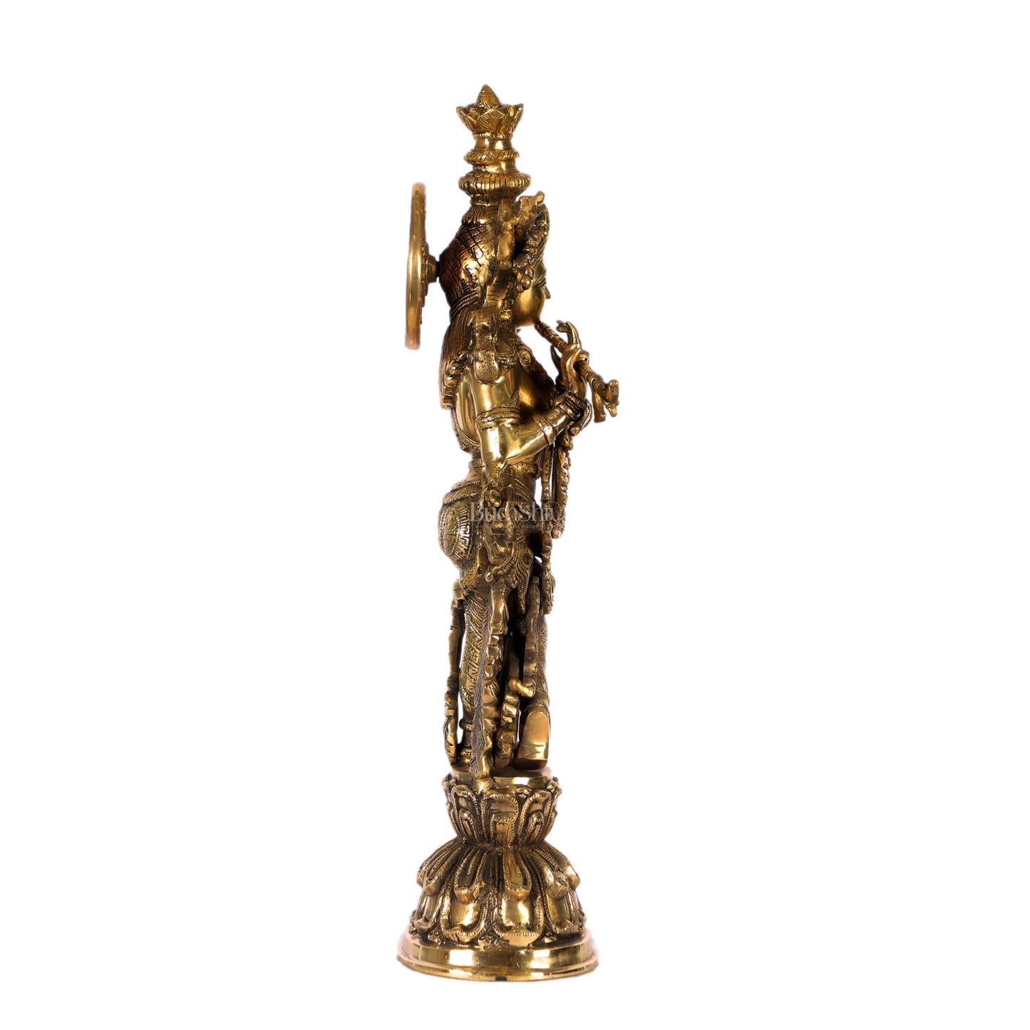 Divine Krishna Statue | Handcrafted in Fine Brass | Charcoal finish 24 inch