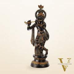 Divine Large Sized Lord Krishna Statue | Black Finish 3 feet