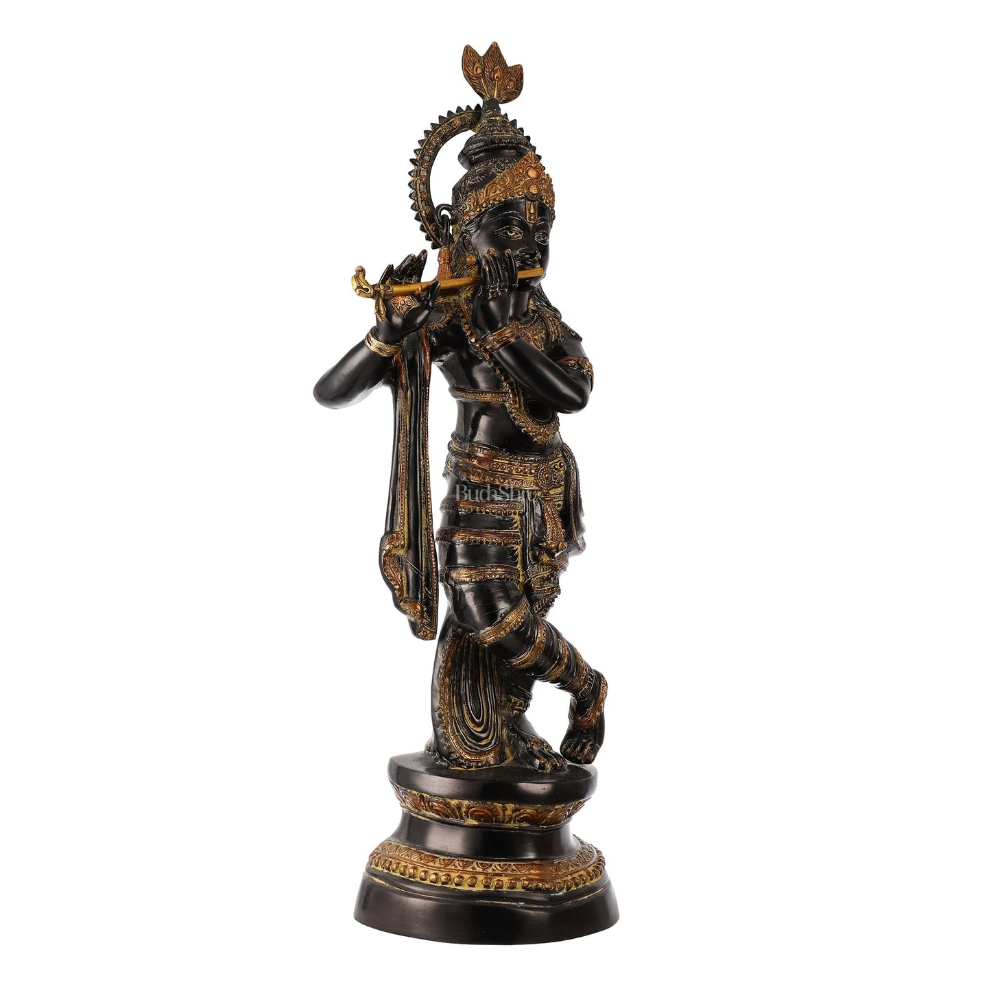 Divine Large Sized Lord Krishna Statue | Black Finish 3 feet