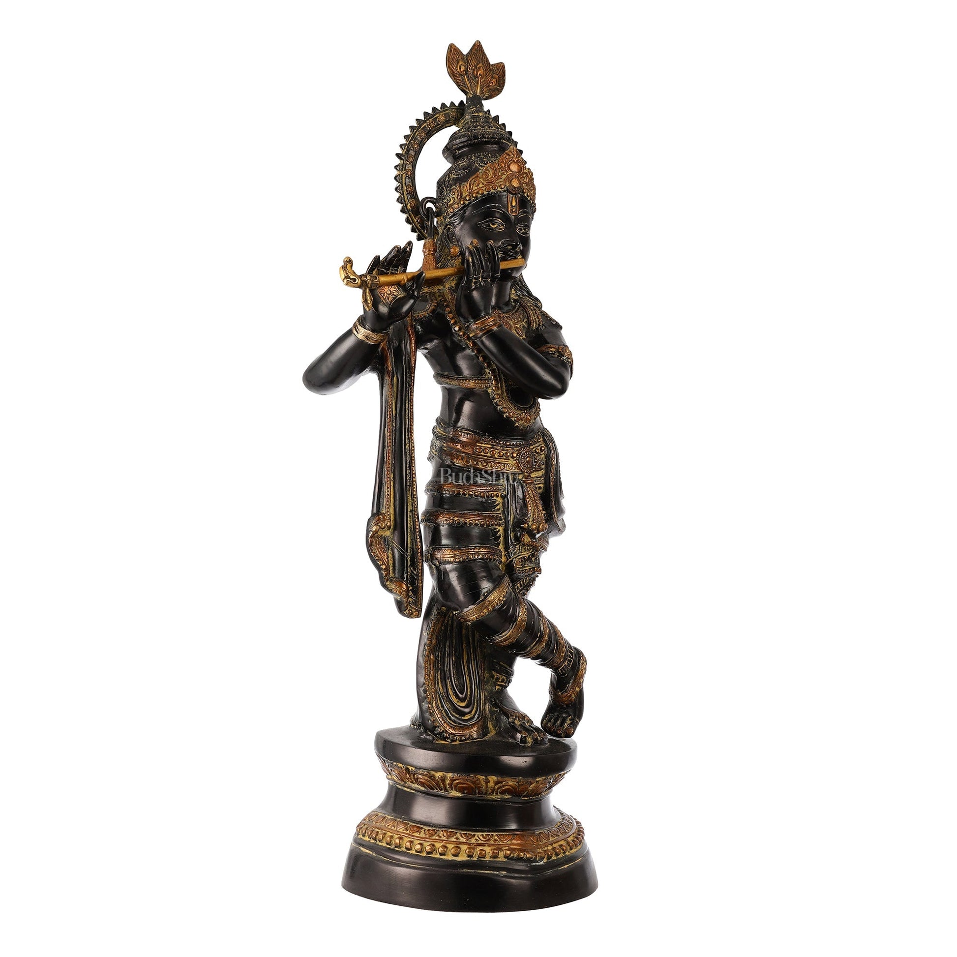 Divine Large Sized Lord Krishna Statue | Black Finish 3 feet