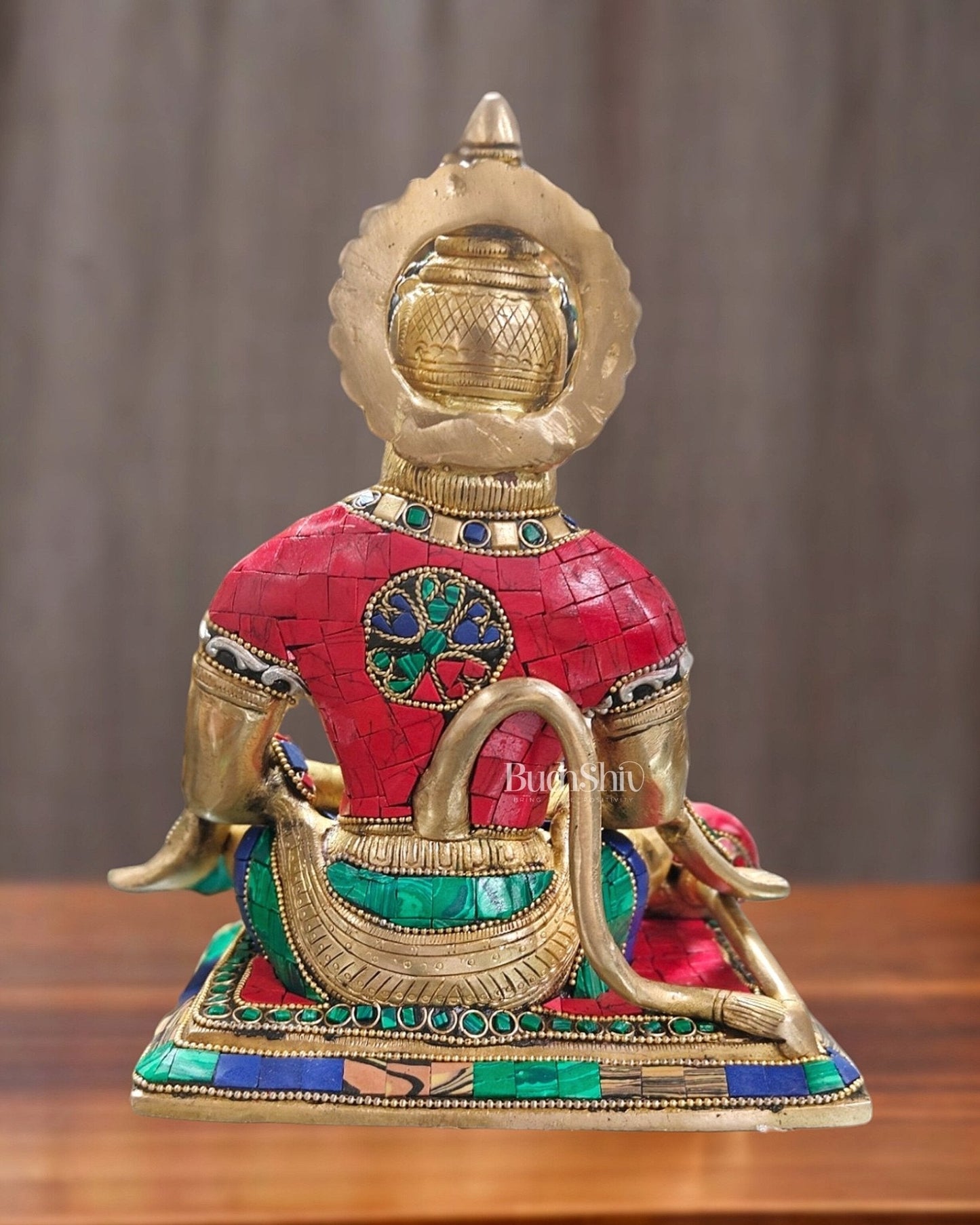 Divine Lord Hanuman in meditation Brass Idol 9.5" Tall |