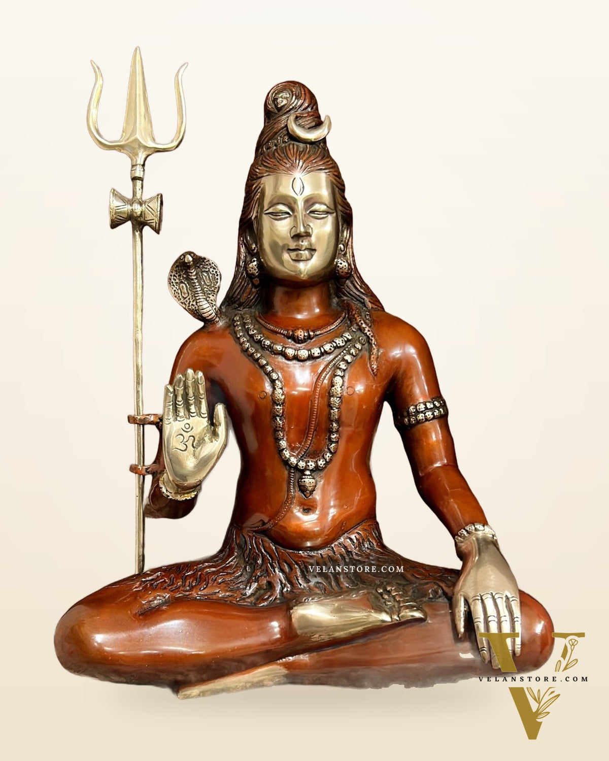 Divine Lord Shiva Brass Idol - 20" Handcrafted Mahadev Statue