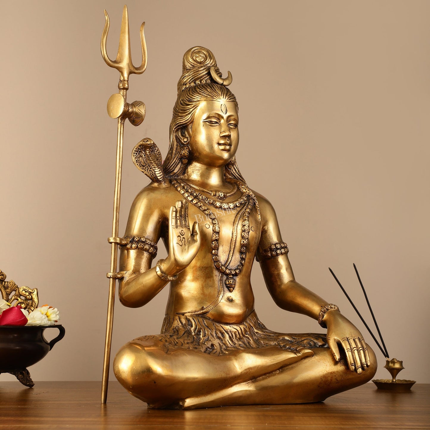 Divine Lord Shiva Brass Idol - 20"