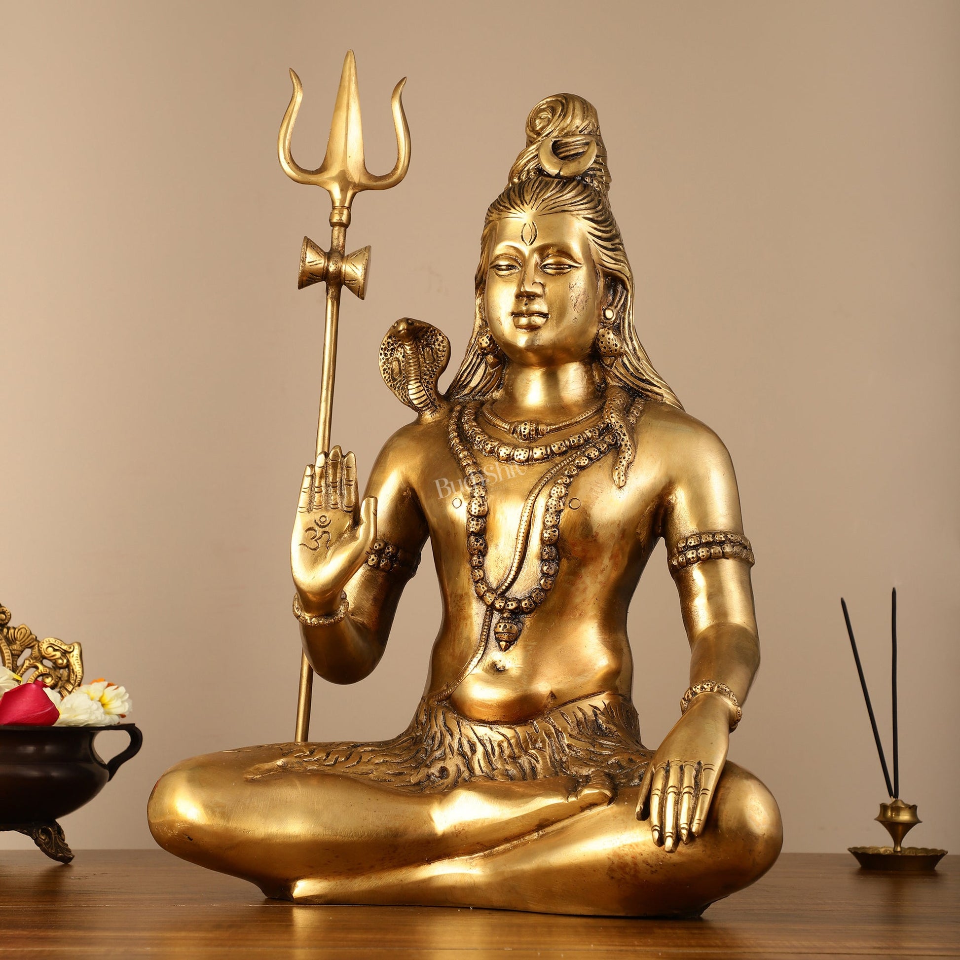 Divine Lord Shiva Brass Idol - 20"