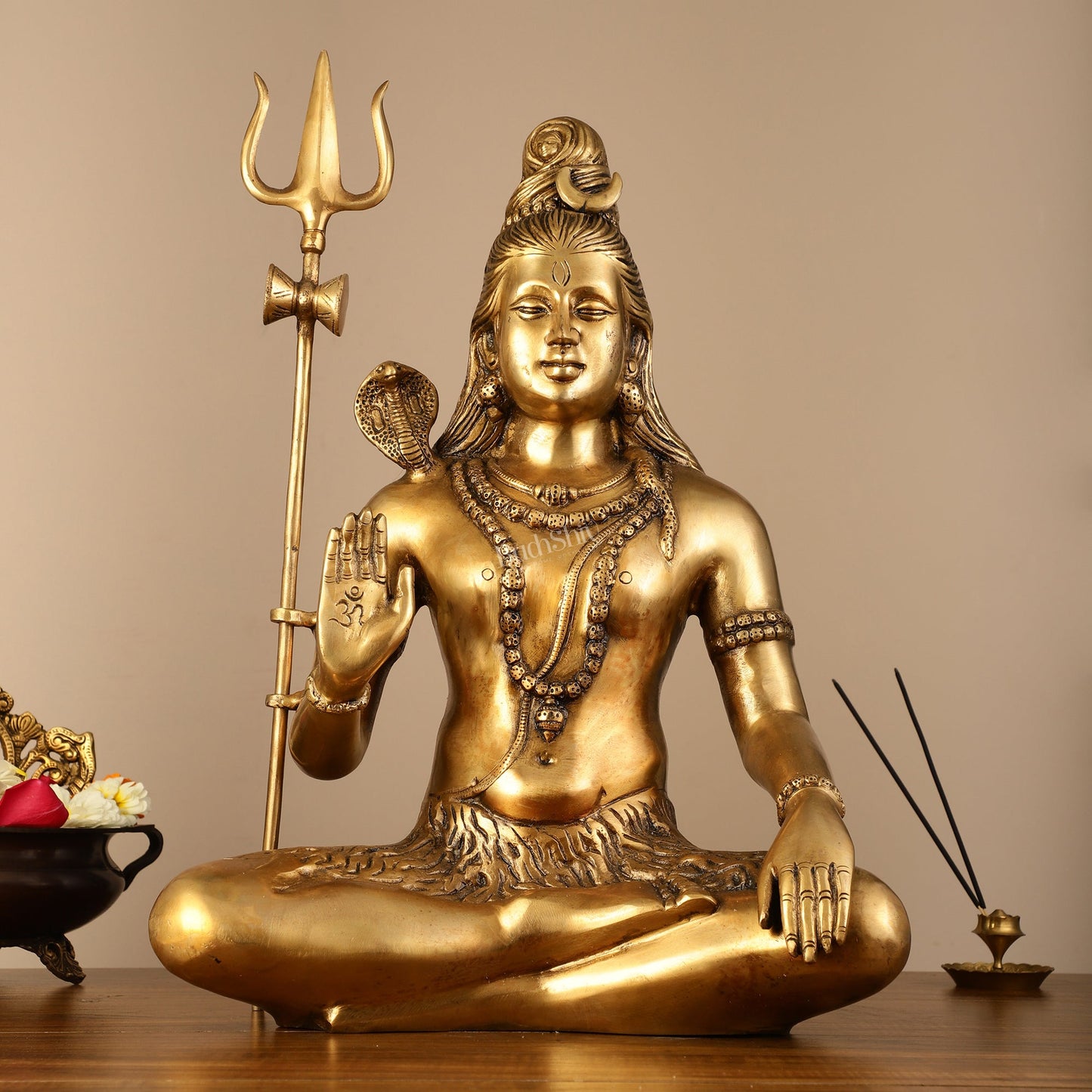 Divine Lord Shiva Brass Idol - 20"