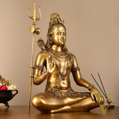 Divine Lord Shiva Brass Idol - 20"
