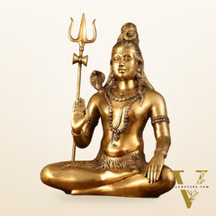 Divine Lord Shiva Brass Idol - 20"
