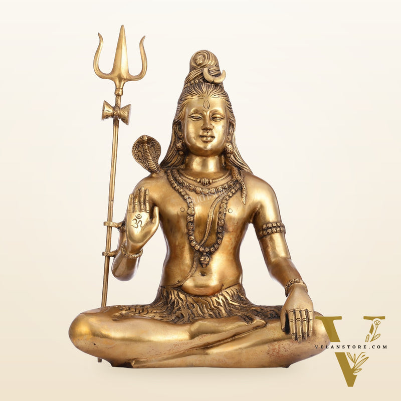 Divine Lord Shiva Brass Idol - 20"