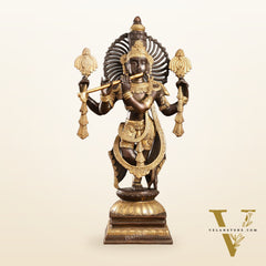 Divine Pure Brass Krishna Charbhuja Statue 24 inch