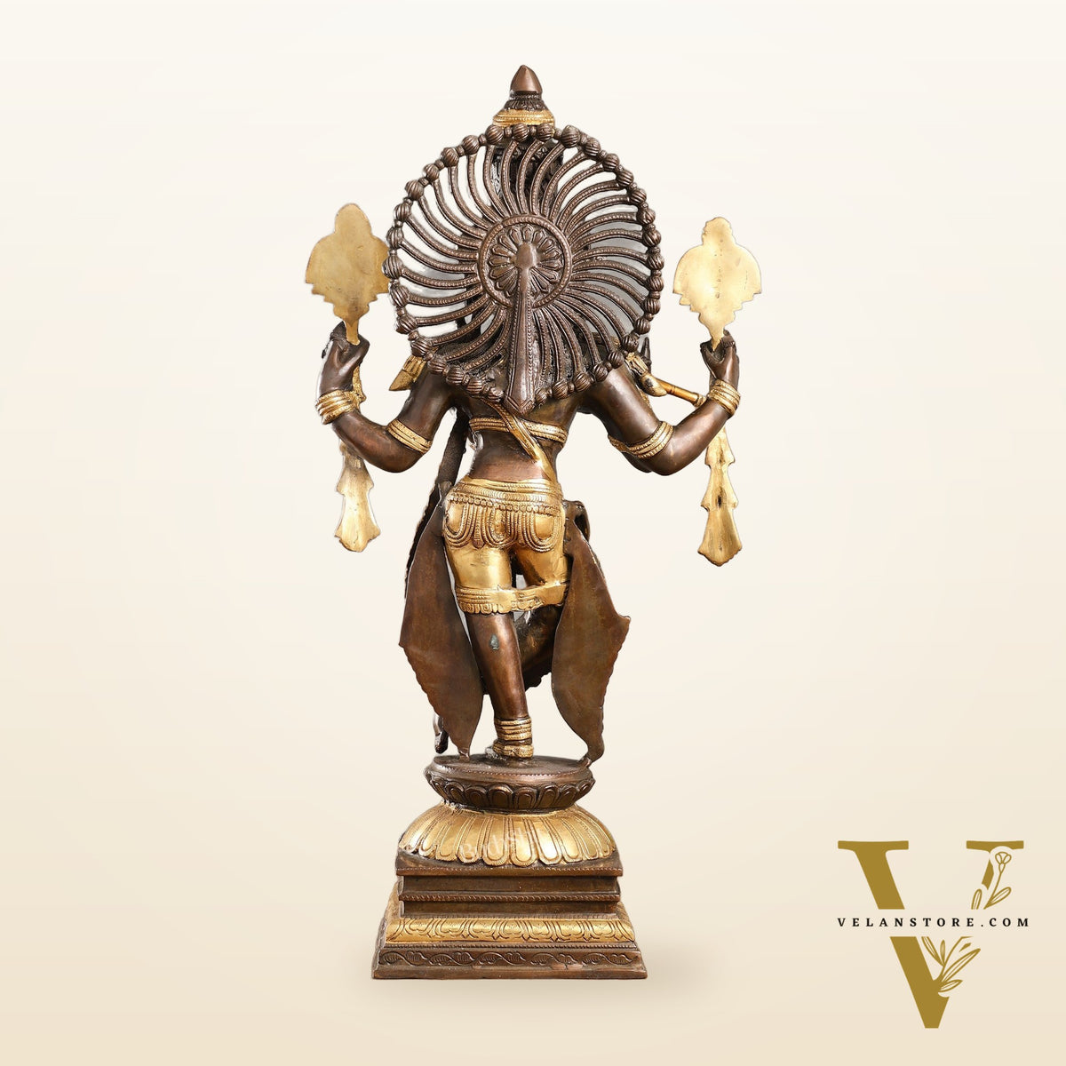 Divine Pure Brass Krishna Charbhuja Statue 24 inch