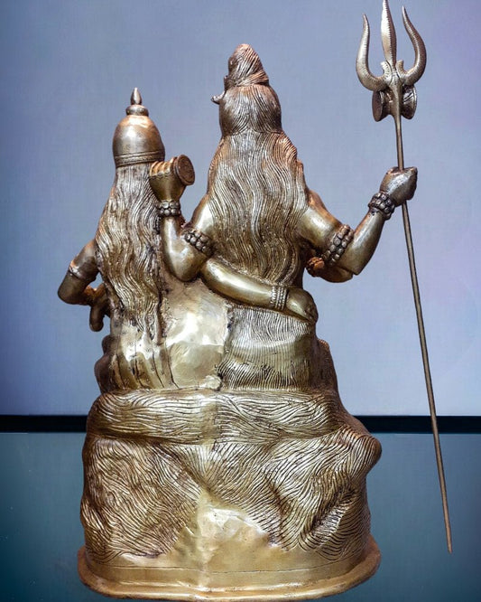 Divine Pure Brass Shiv Parivar Idol - 27 inch