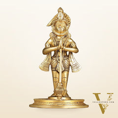 Divine Pure Brass standing Hanuman Idol | 9"