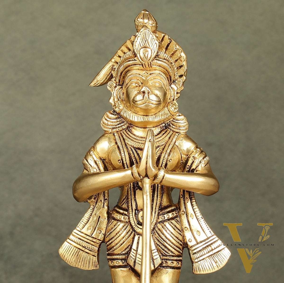 Divine Pure Brass standing Hanuman Idol | 9"