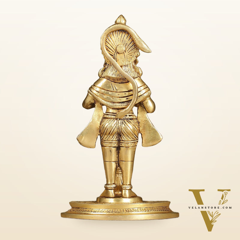 Divine Pure Brass standing Hanuman Idol | 9"