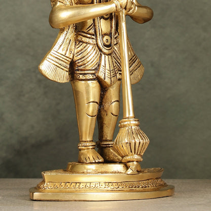 Divine Pure Brass standing Hanuman Idol | 9"