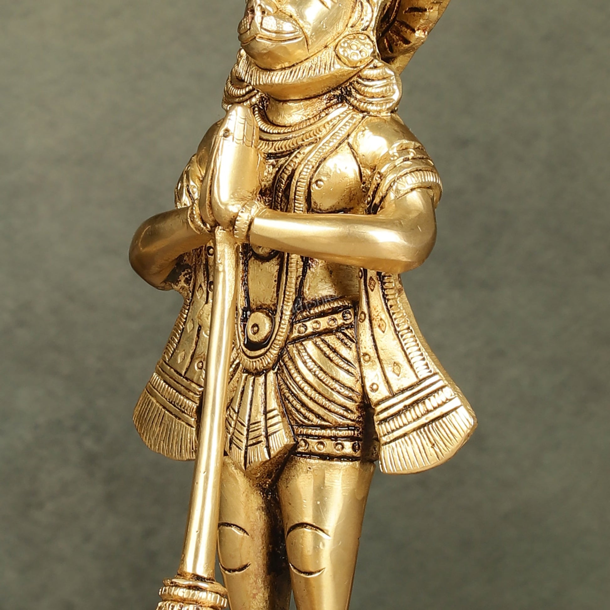 Divine Pure Brass standing Hanuman Idol | 9"