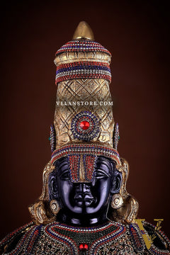 Divine Pure Brass Tirupati Balaji Idol 33" black edition