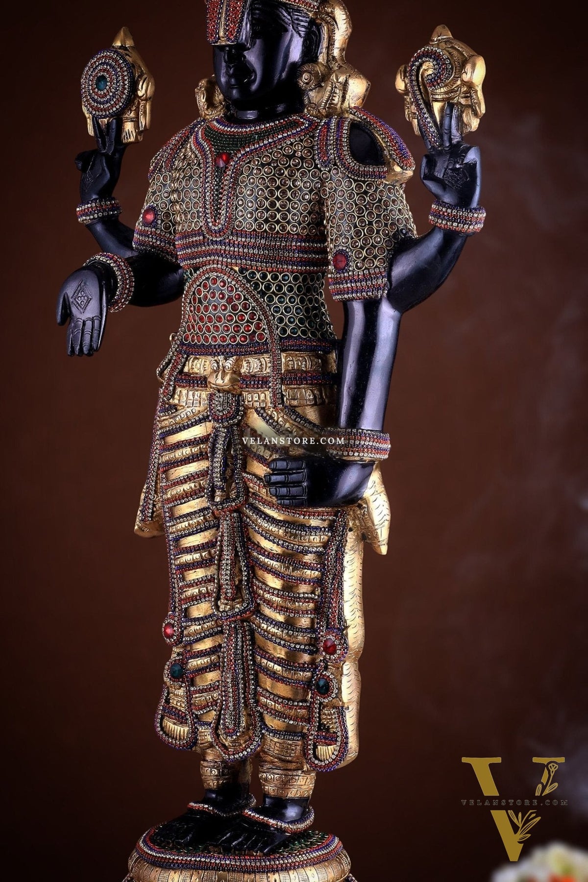 Divine Pure Brass Tirupati Balaji Idol 33" black edition