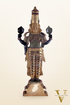 Divine Pure Brass Tirupati Balaji Idol 33" black edition