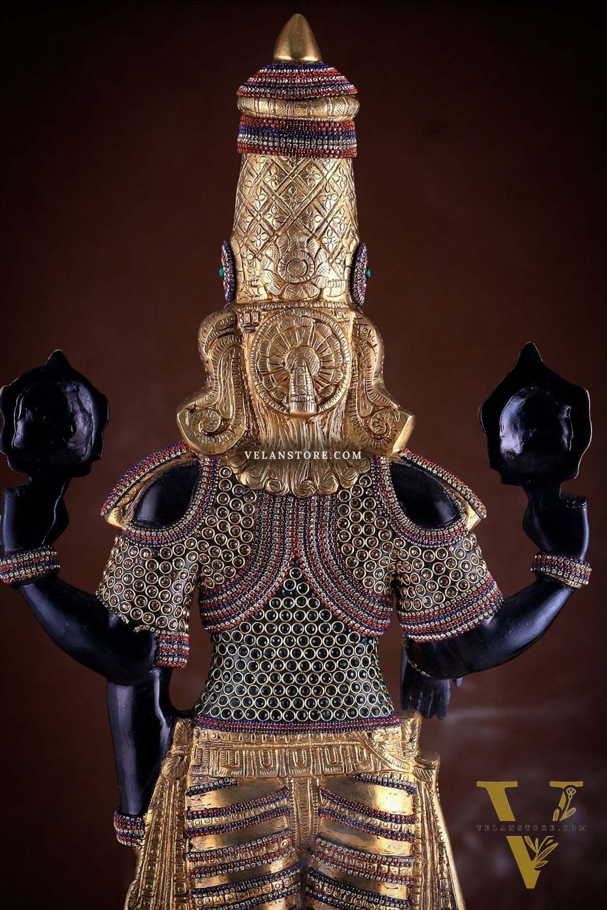 Divine Pure Brass Tirupati Balaji Idol 33" black edition