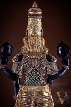 Divine Pure Brass Tirupati Balaji Idol 33" black edition