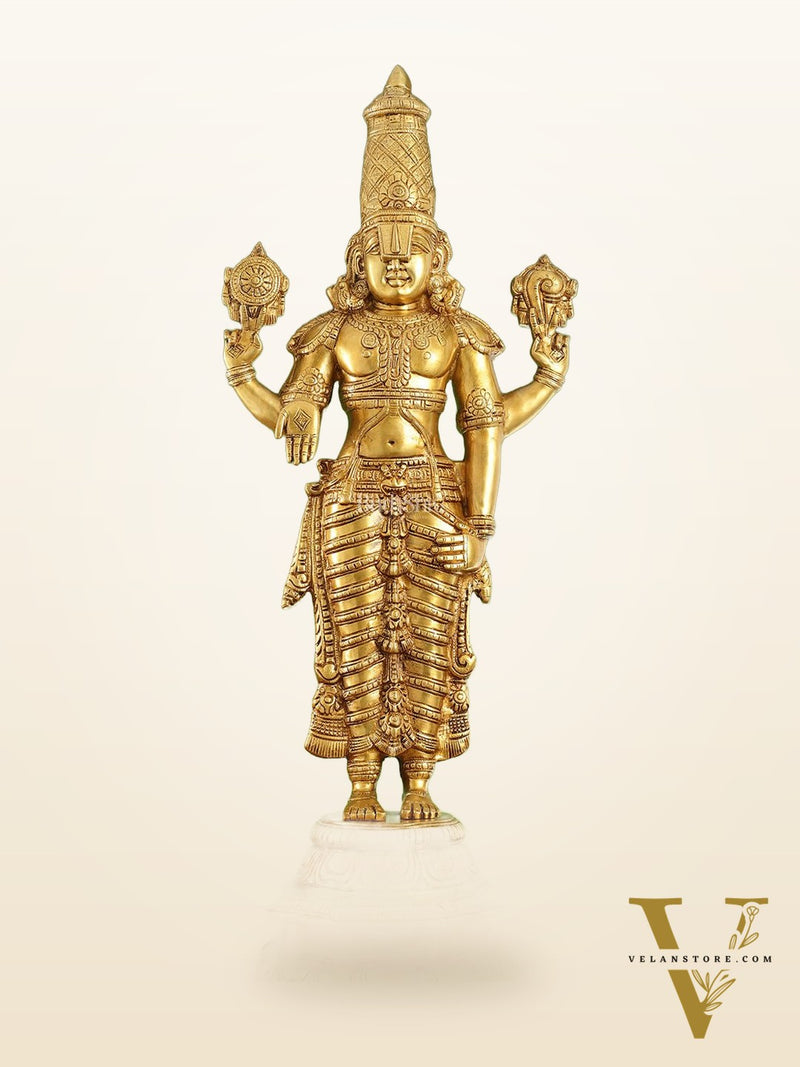 Divine Pure Brass Tirupati Balaji Idol 33"
