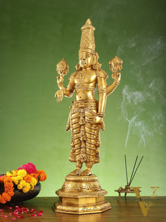 Divine Pure Brass Tirupati Balaji Idol 33"