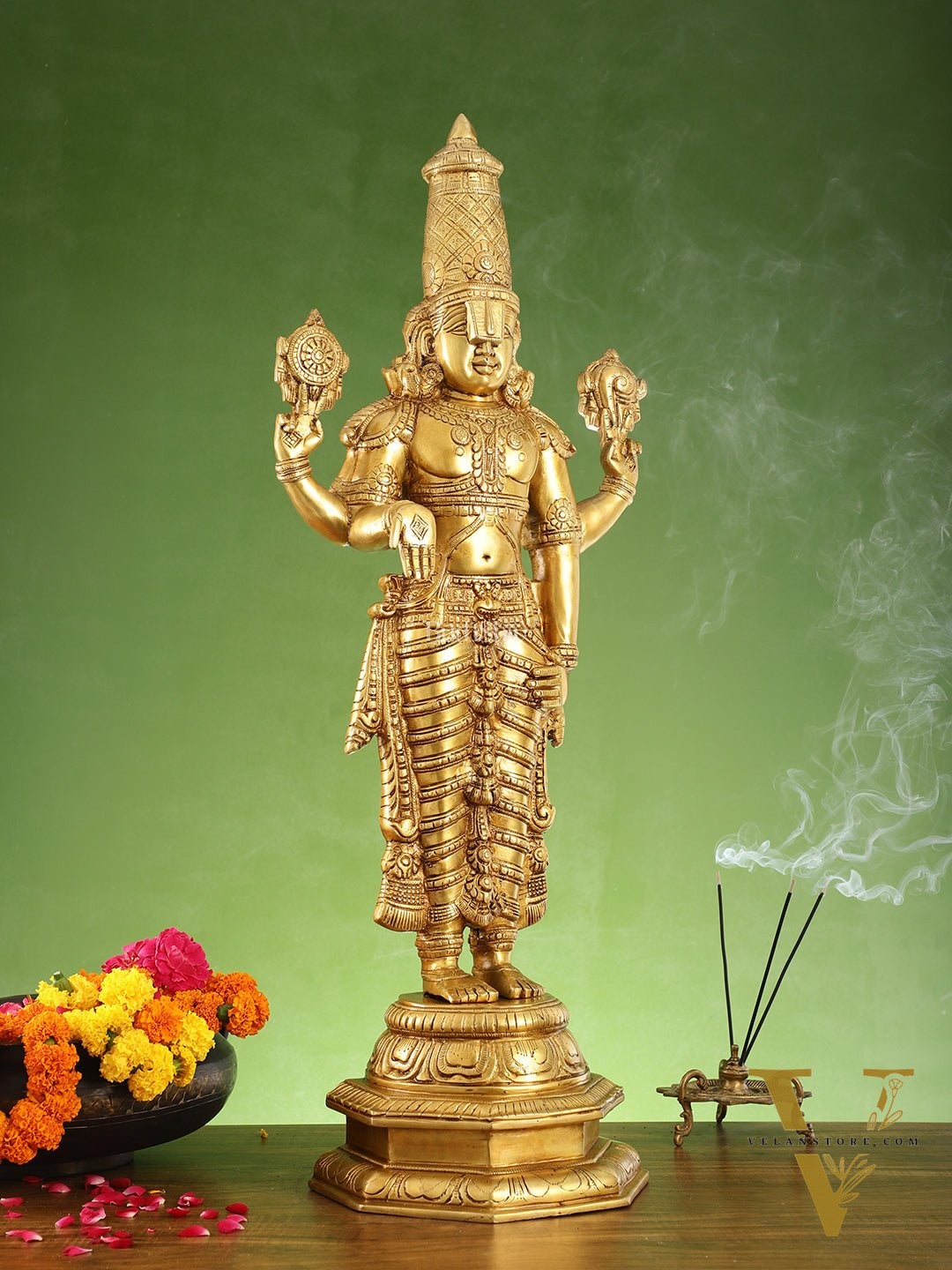 Divine Pure Brass Tirupati Balaji Idol 33"
