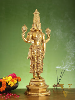Divine Pure Brass Tirupati Balaji Idol 33"