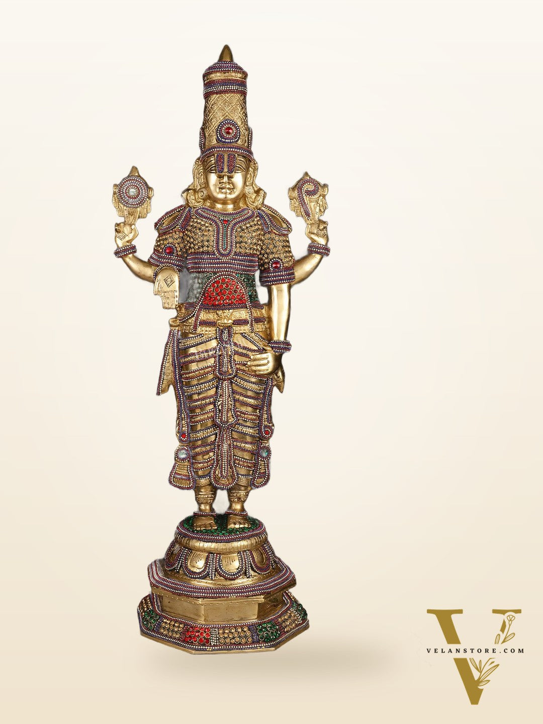 Divine Pure Brass Tirupati Balaji Idol 33"