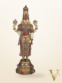 Divine Pure Brass Tirupati Balaji Idol 33"