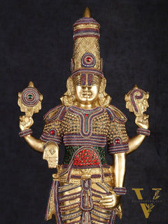 Divine Pure Brass Tirupati Balaji Idol 33"