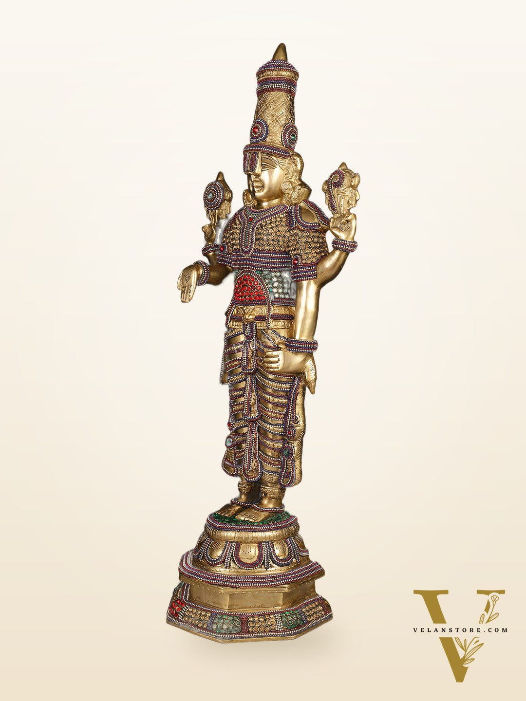 Divine Pure Brass Tirupati Balaji Idol 33"