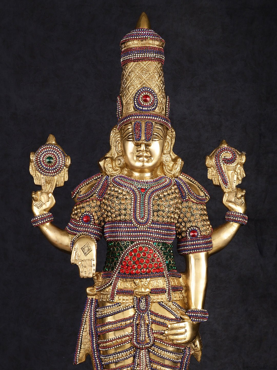 Divine Pure Brass Tirupati Balaji Idol 33"