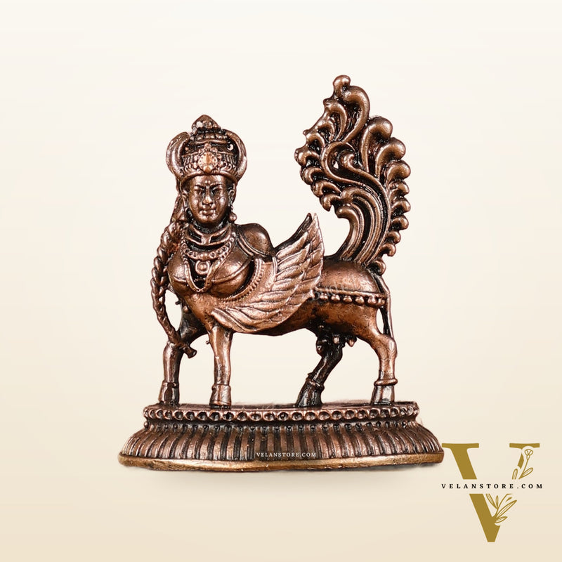 Divine Pure Copper Kamdhenu Cow Idol - Symbol of Abundance 2.5"