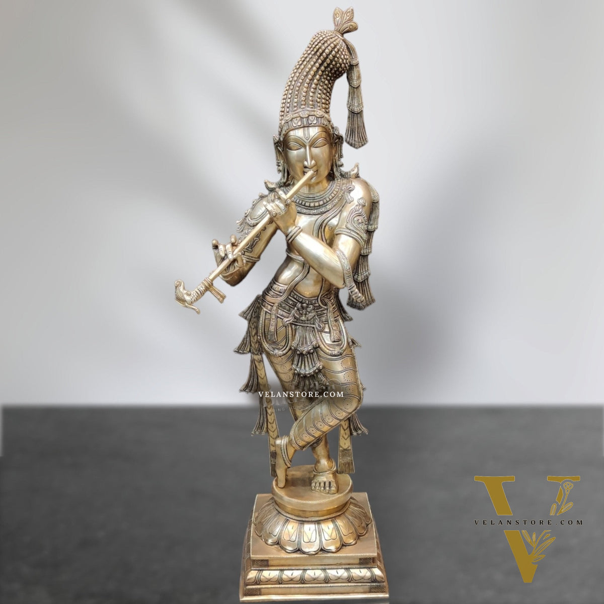 Divine Superfine brass Krishna Murlidhar Idol | 36 inch/ 3 feet