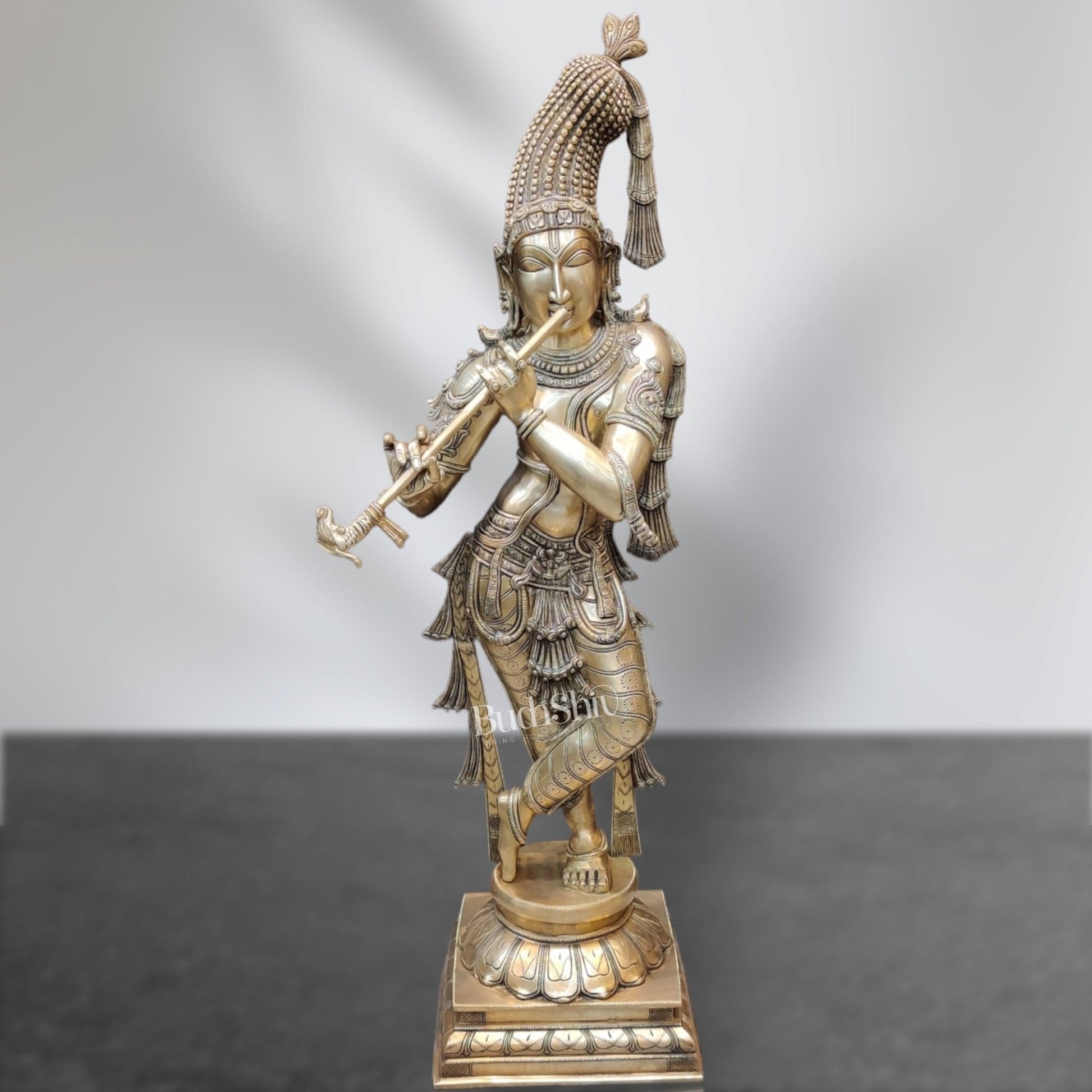 Divine Superfine brass Krishna Murlidhar Idol | 36 inch/ 3 feet
