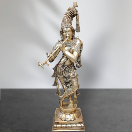 Divine Superfine brass Krishna Murlidhar Idol | 36 inch/ 3 feet