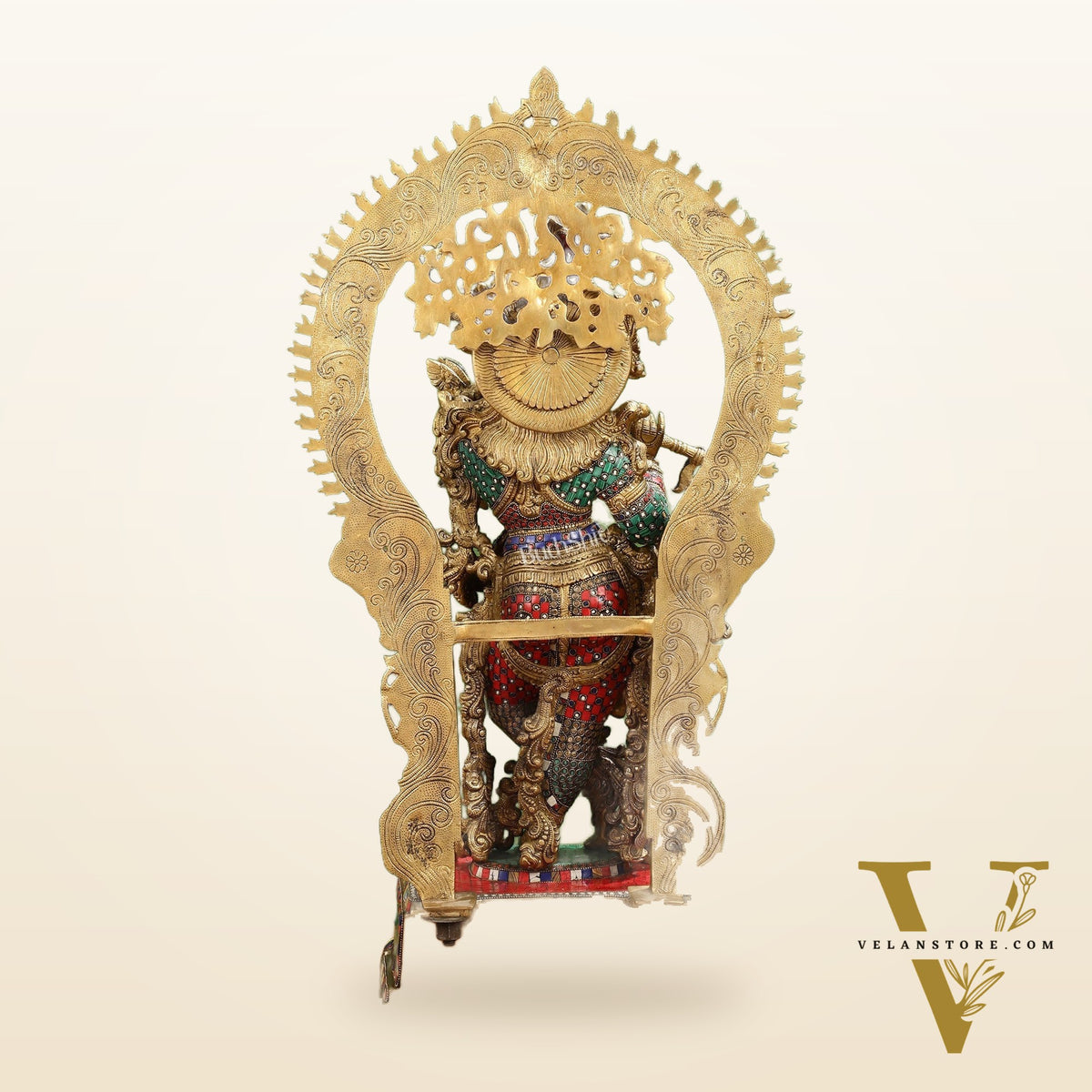 Divine Superfine Brass Krishna Statue 33 inch