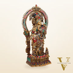 Divine Superfine Brass Krishna Statue 33 inch