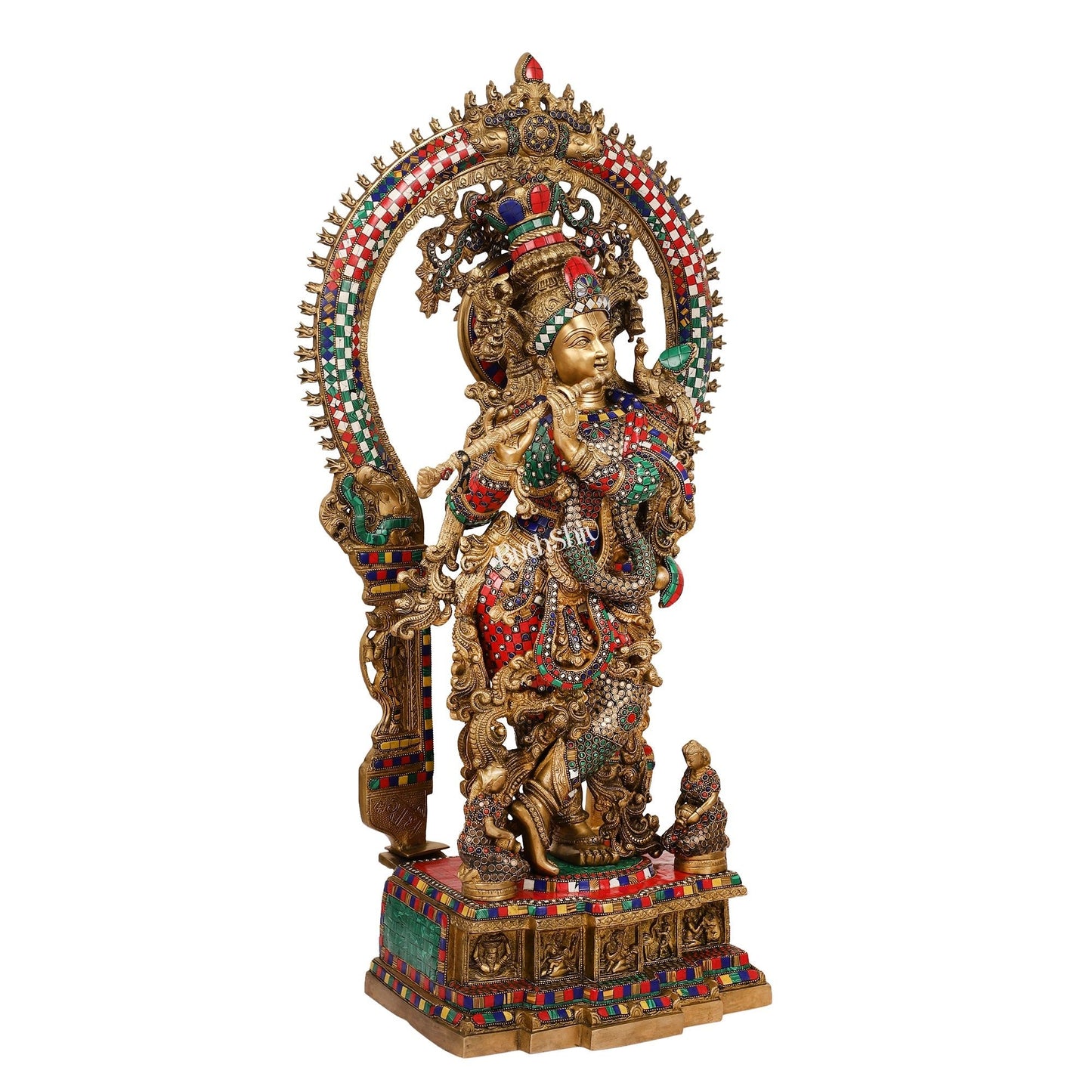 Divine Superfine Brass Krishna Statue 33 inch