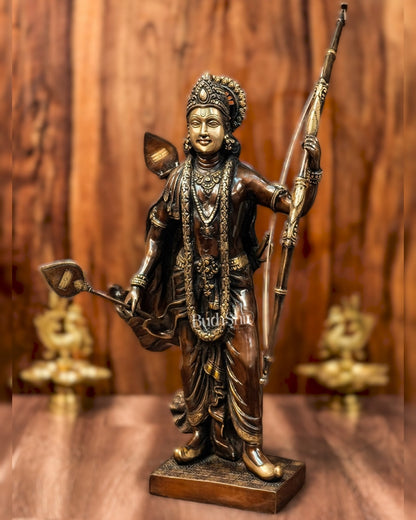 Divine Superfine Brass Lord Rama Statue Brown Gold - 26 inch