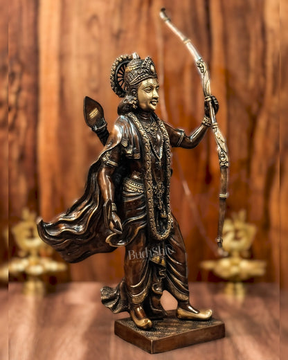 Divine Superfine Brass Lord Rama Statue Brown Gold - 26 inch